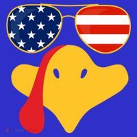 Thanksgiving Turkey Face With Usa Flag Glasses Gift Toddler T-Shirt thumb 4