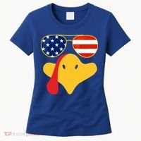 Thanksgiving Turkey Face With Usa Flag Glasses Gift Women's T-Shirt thumb 0