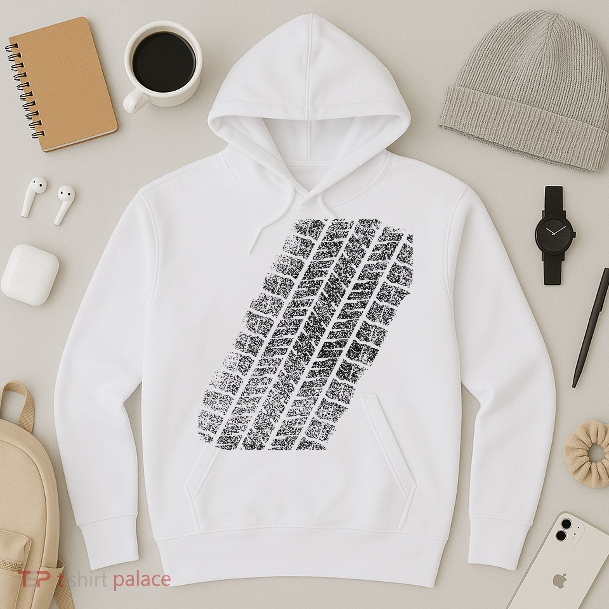 Tire Track Funny Halloween Hoodie