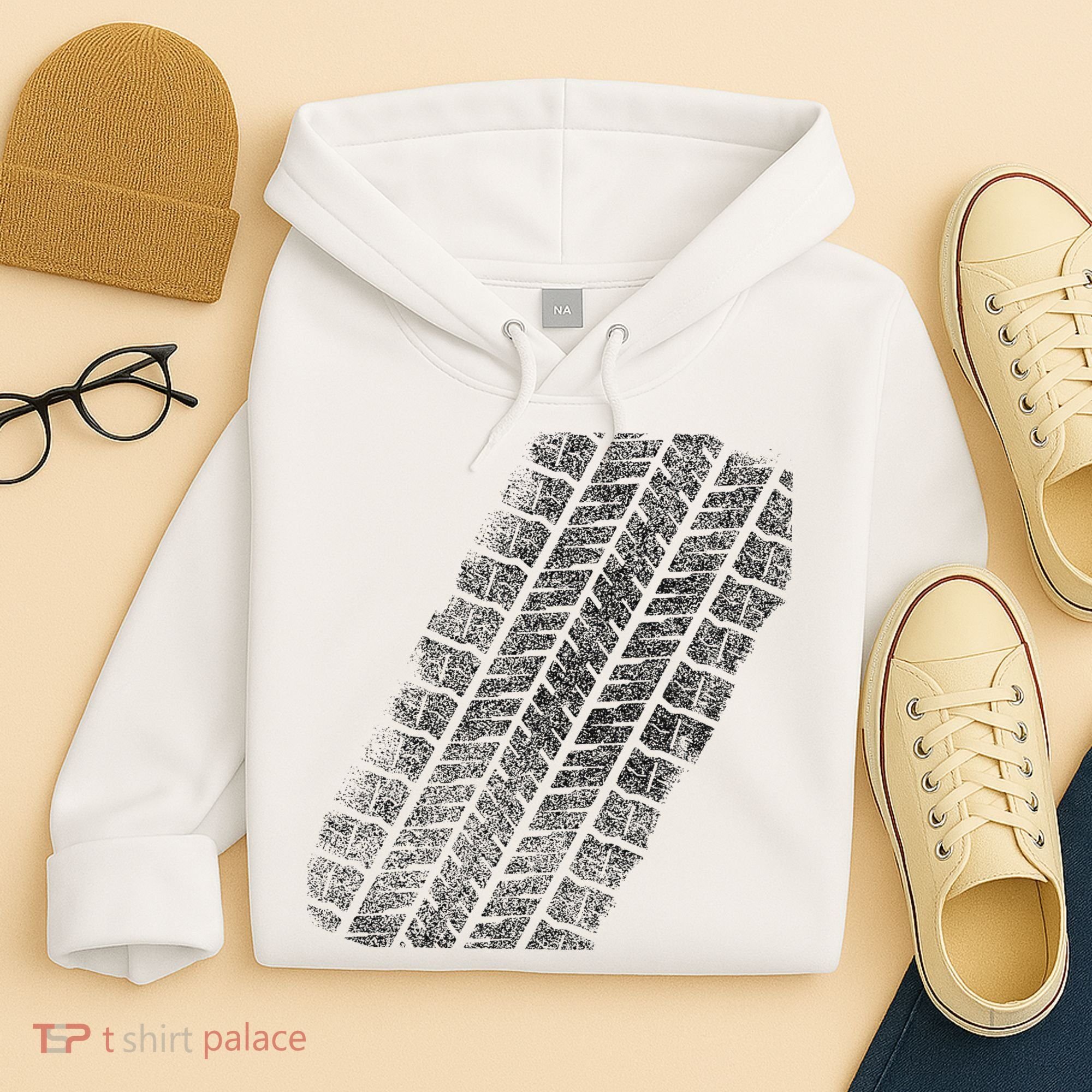 Tire Track Funny Halloween Hoodie