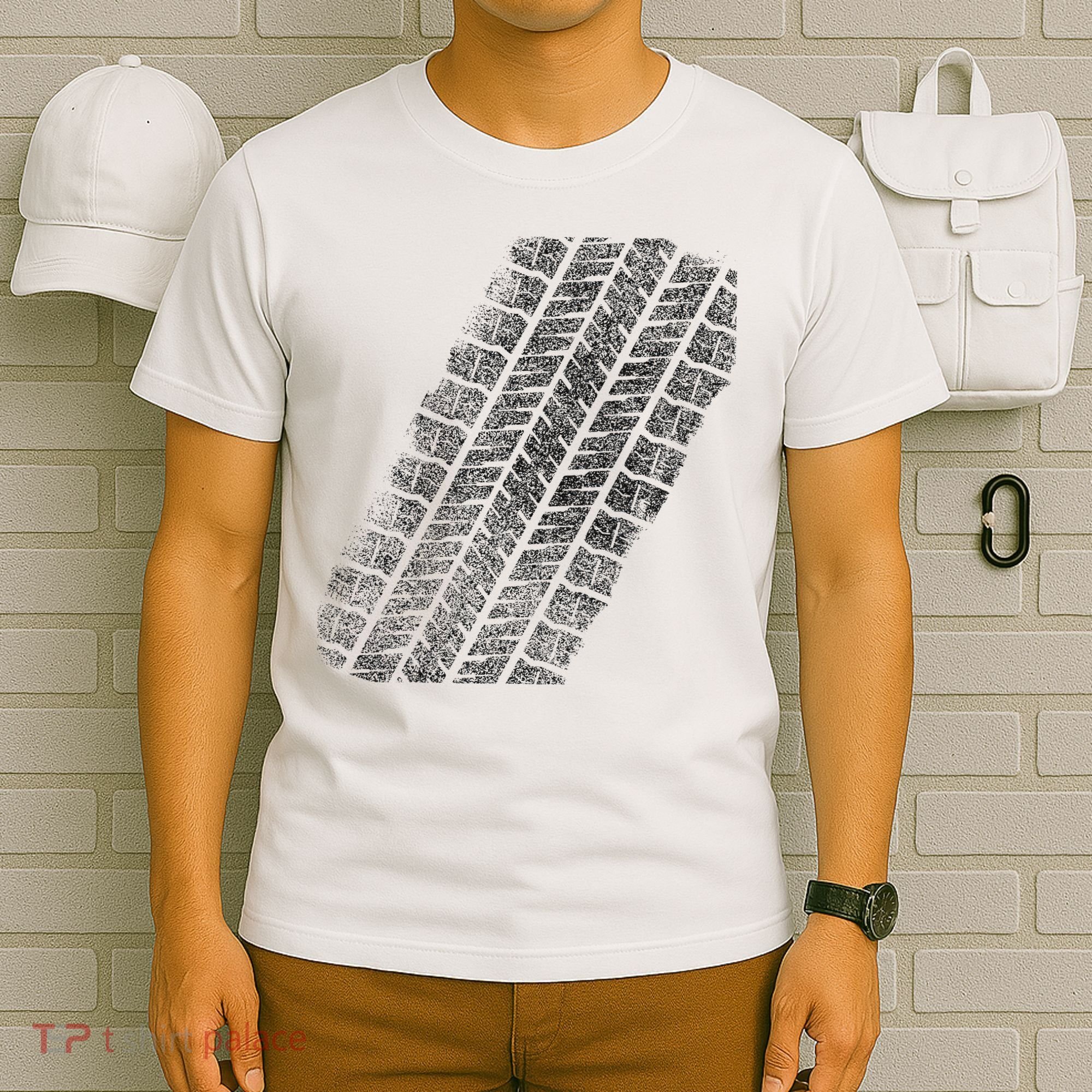 Tire Track Funny Halloween T-Shirt