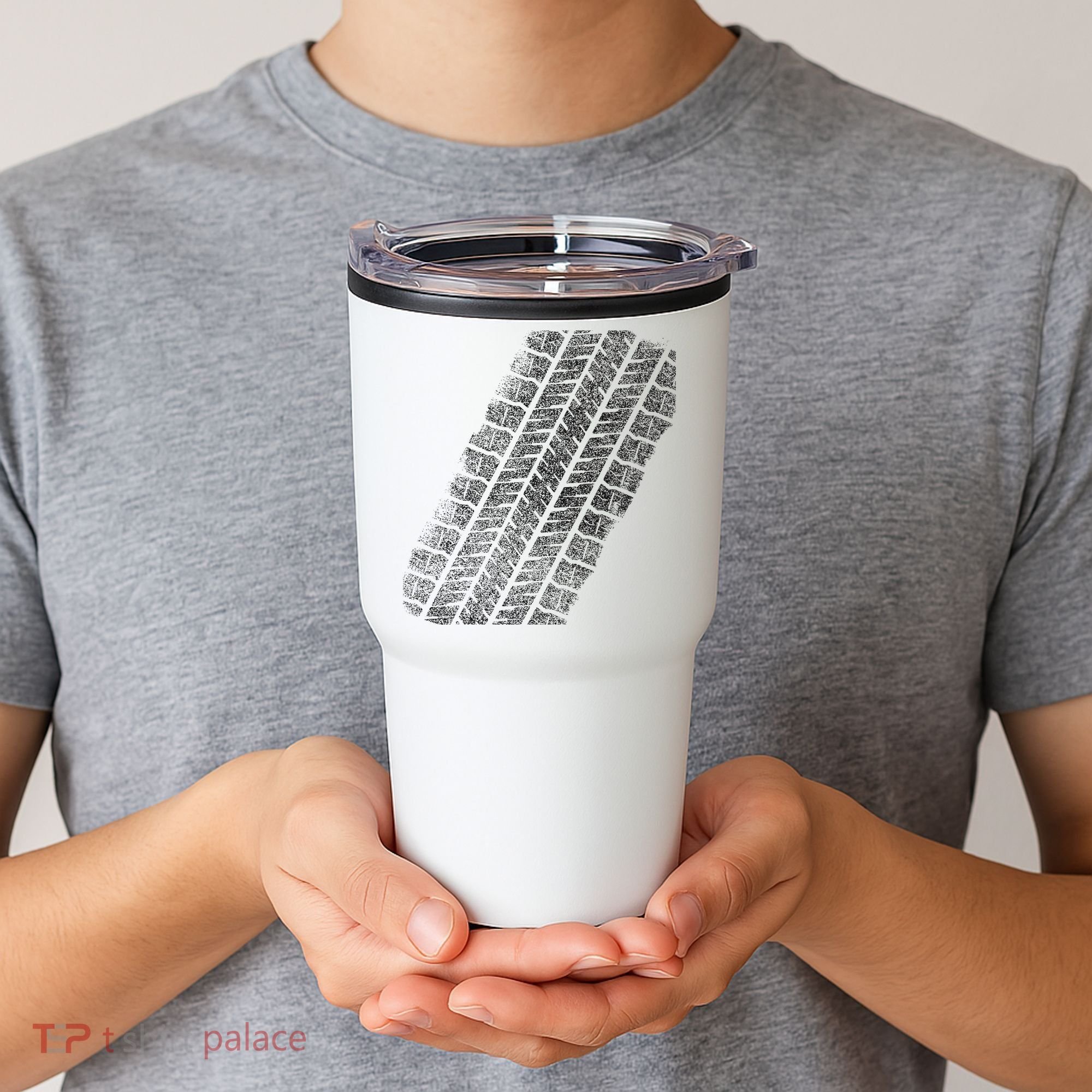 Tire Track Funny Halloween Tumbler