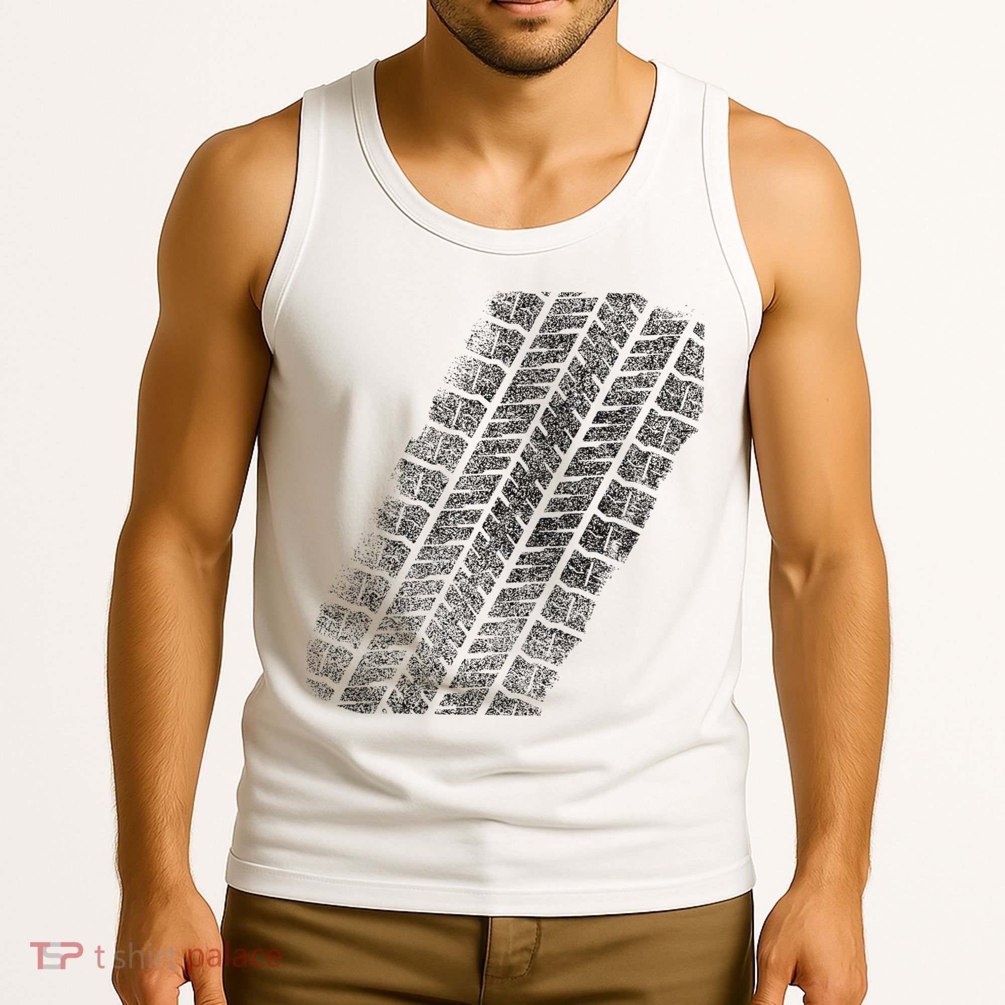 Tire Track Funny Halloween Tank Top