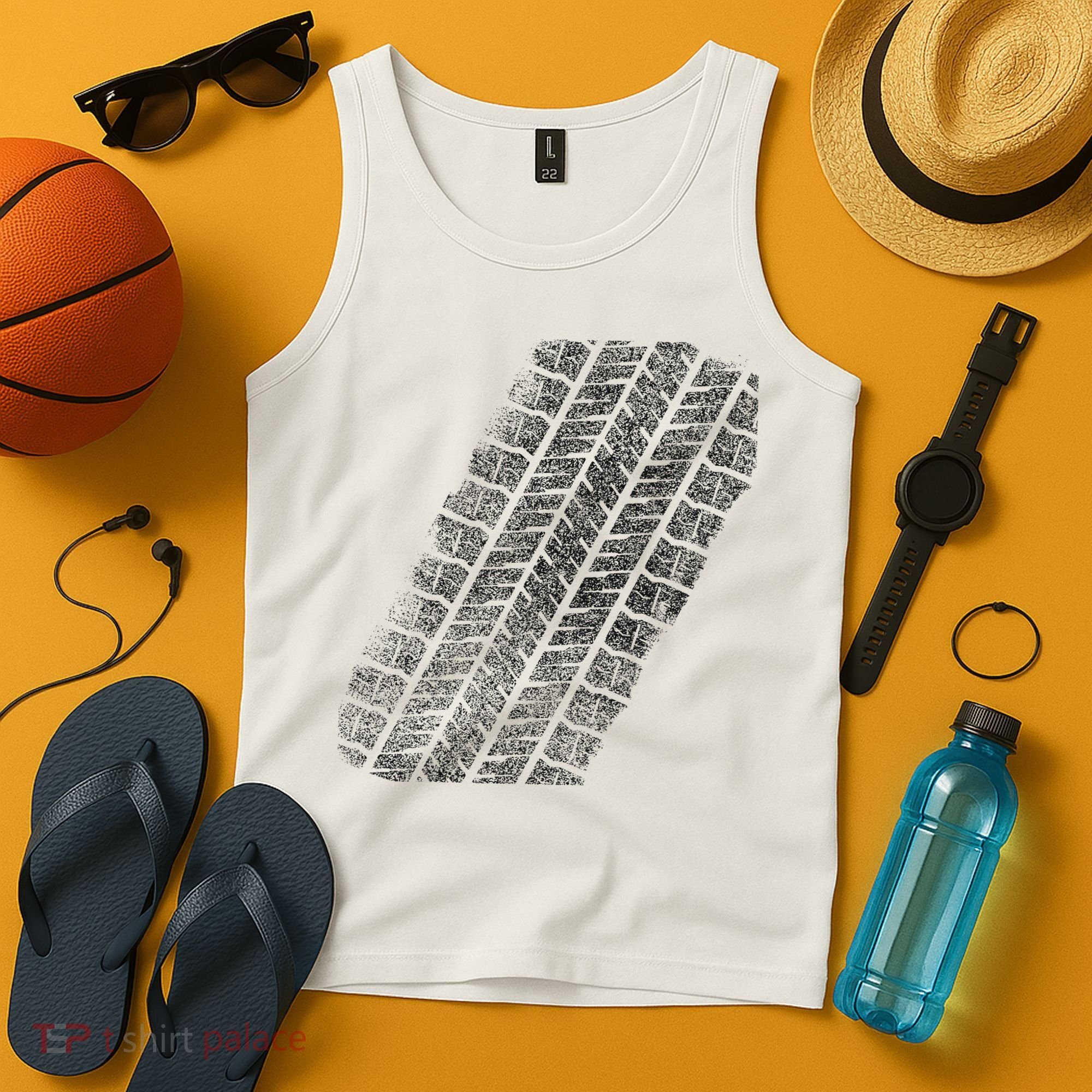 Tire Track Funny Halloween Tank Top