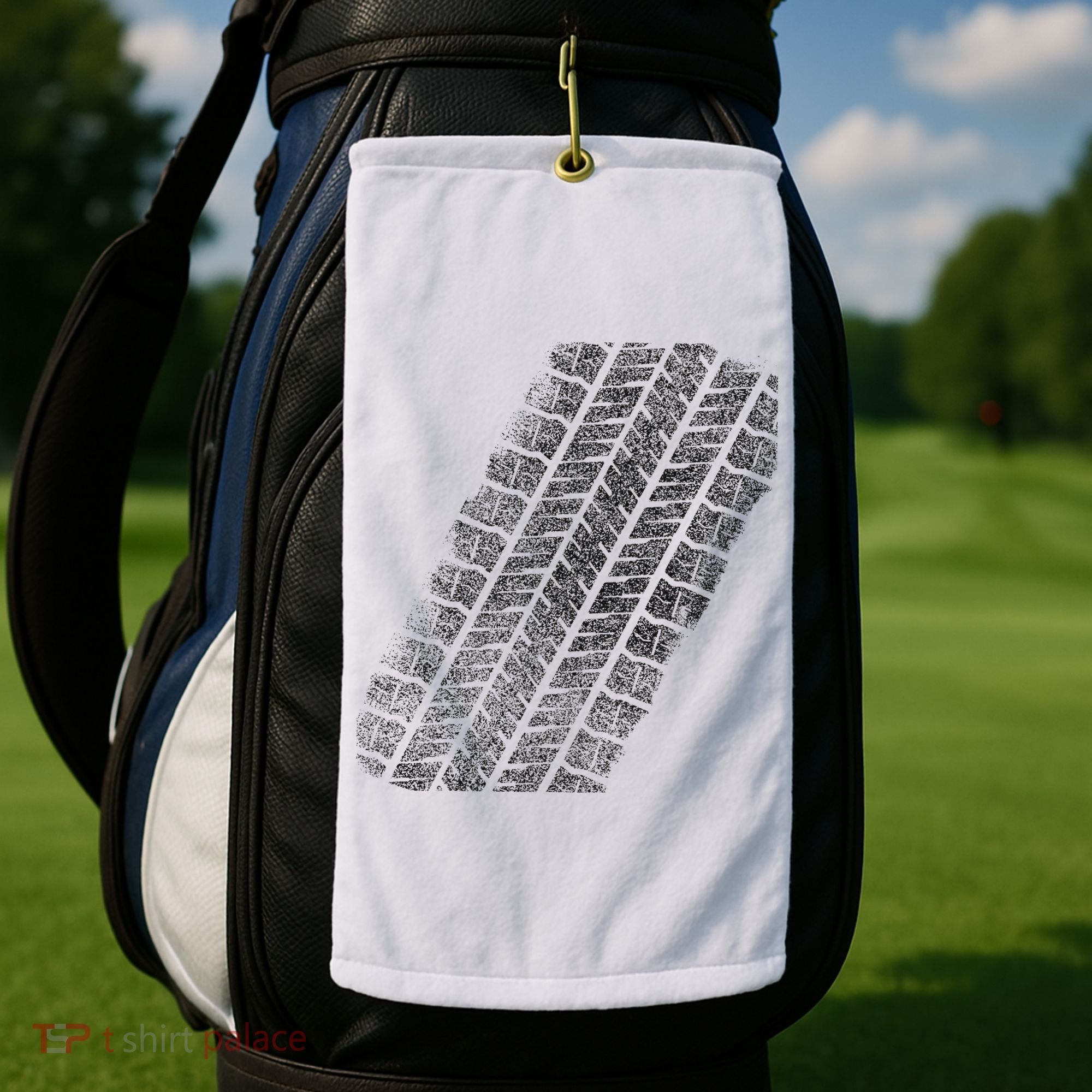 Tire Track Funny Halloween Golf Towel