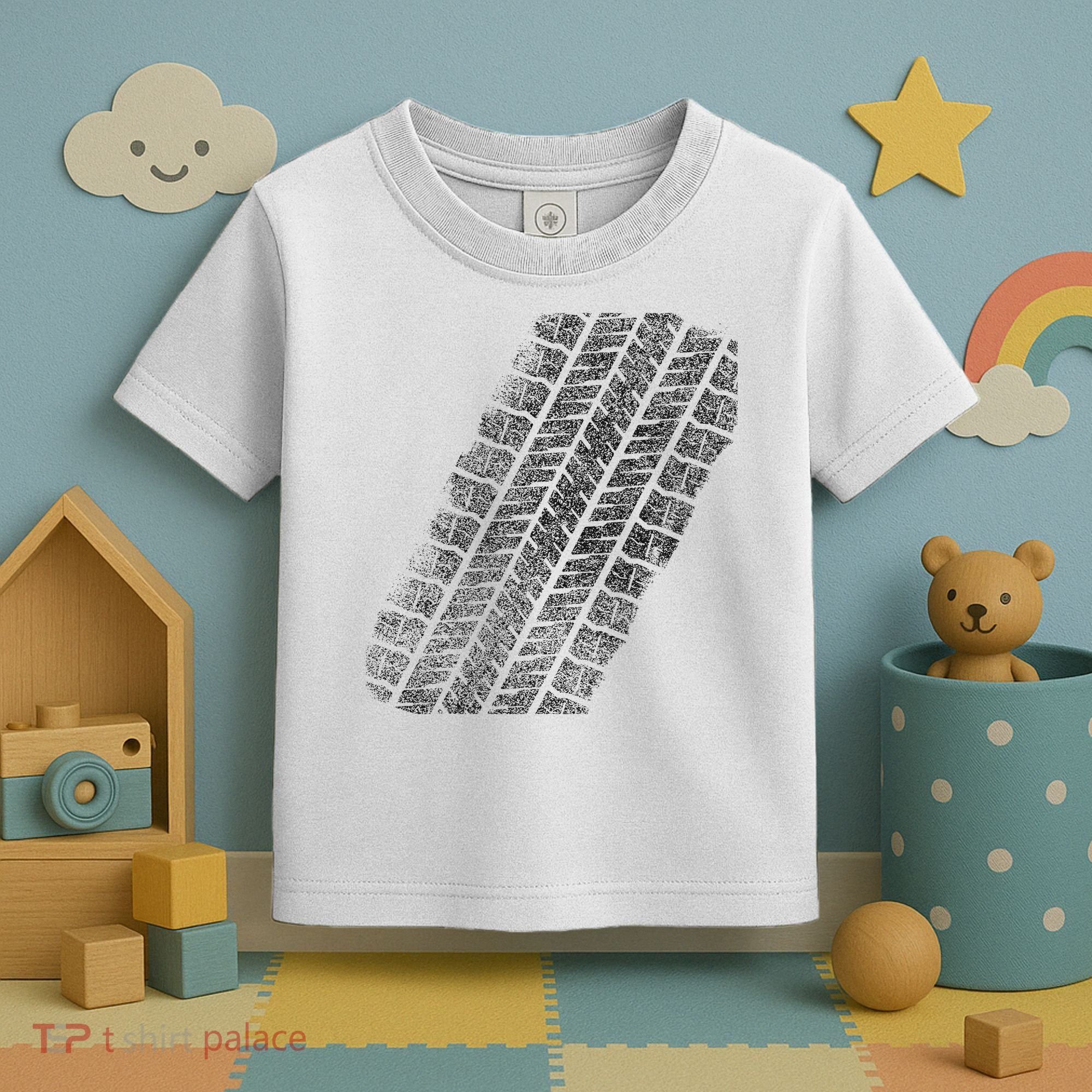 Tire Track Funny Halloween Toddler T-Shirt