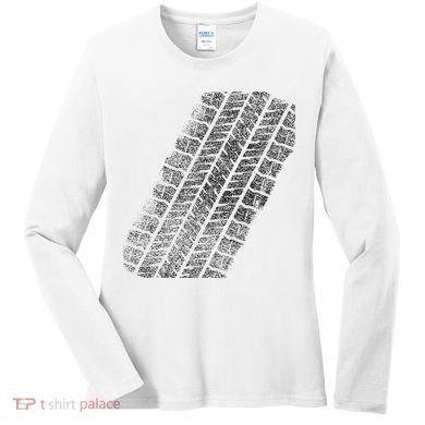 Tire Track Funny Halloween Women's Long Sleeve Shirt