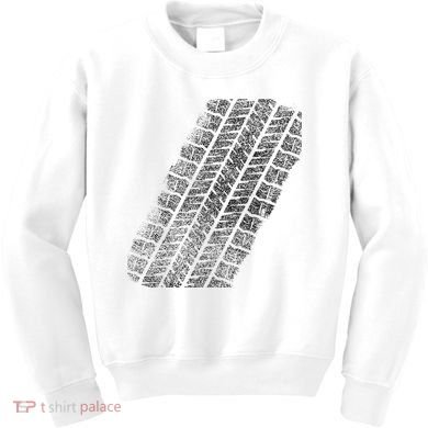 Tire Track Funny Halloween Kids Sweatshirt