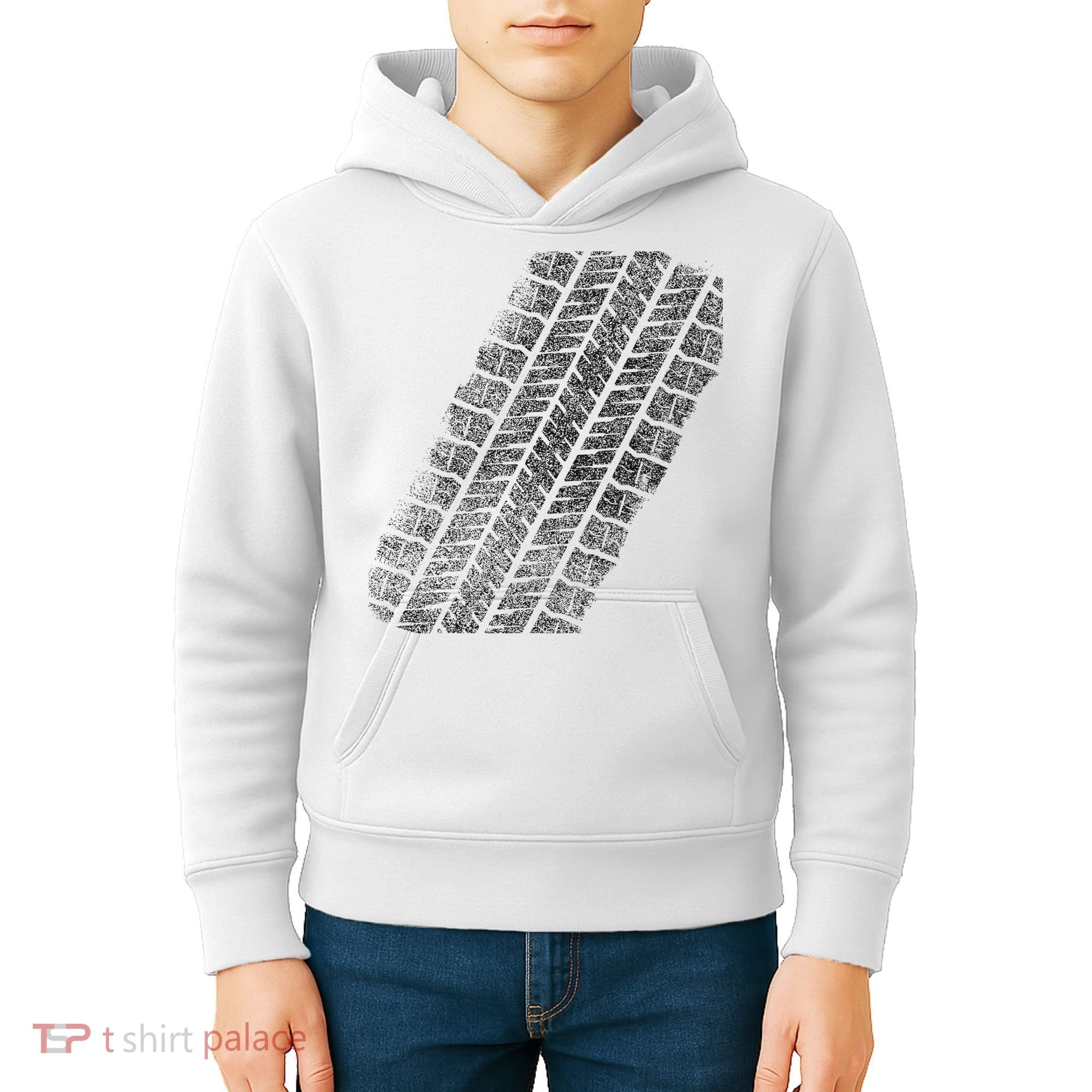 Tire Track Funny Halloween Kids Hoodie