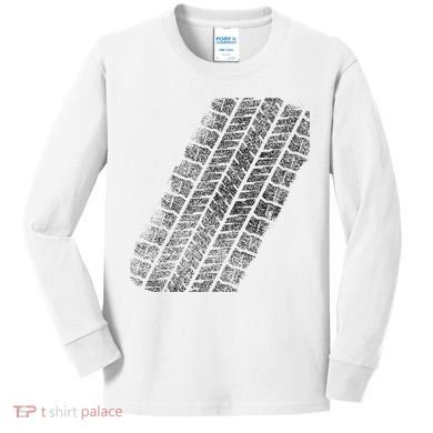 Tire Track Funny Halloween Kids Long Sleeve Shirt