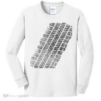Tire Track Funny Halloween Kids Long Sleeve Shirt thumb 0