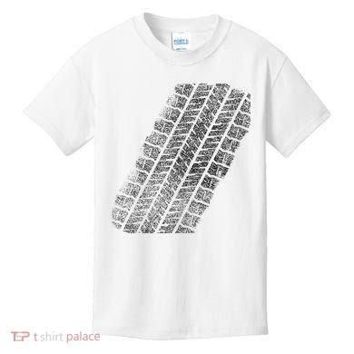 Tire Track Funny Halloween Kids T-Shirt