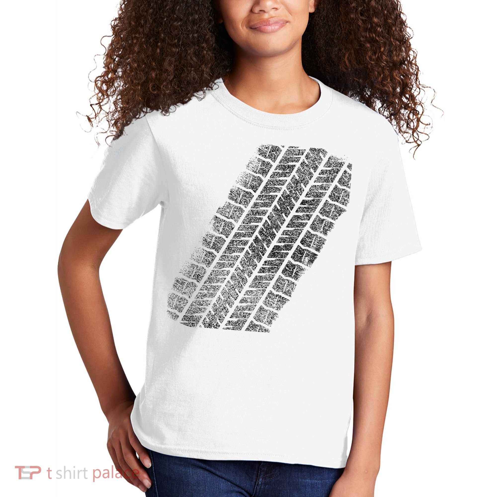 Tire Track Funny Halloween Kids T-Shirt