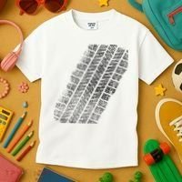 Tire Track Funny Halloween Kids T-Shirt thumb 3