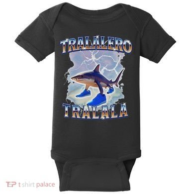 Tralalero Tralala Funny Shark Meme Bootleg Baby Bodysuit