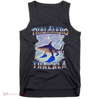 Tralalero Tralala Funny Shark Meme Bootleg Tank Top