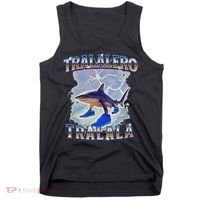 Tralalero Tralala Funny Shark Meme Bootleg Tank Top thumb 0
