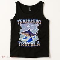 Tralalero Tralala Funny Shark Meme Bootleg Tank Top thumb 2