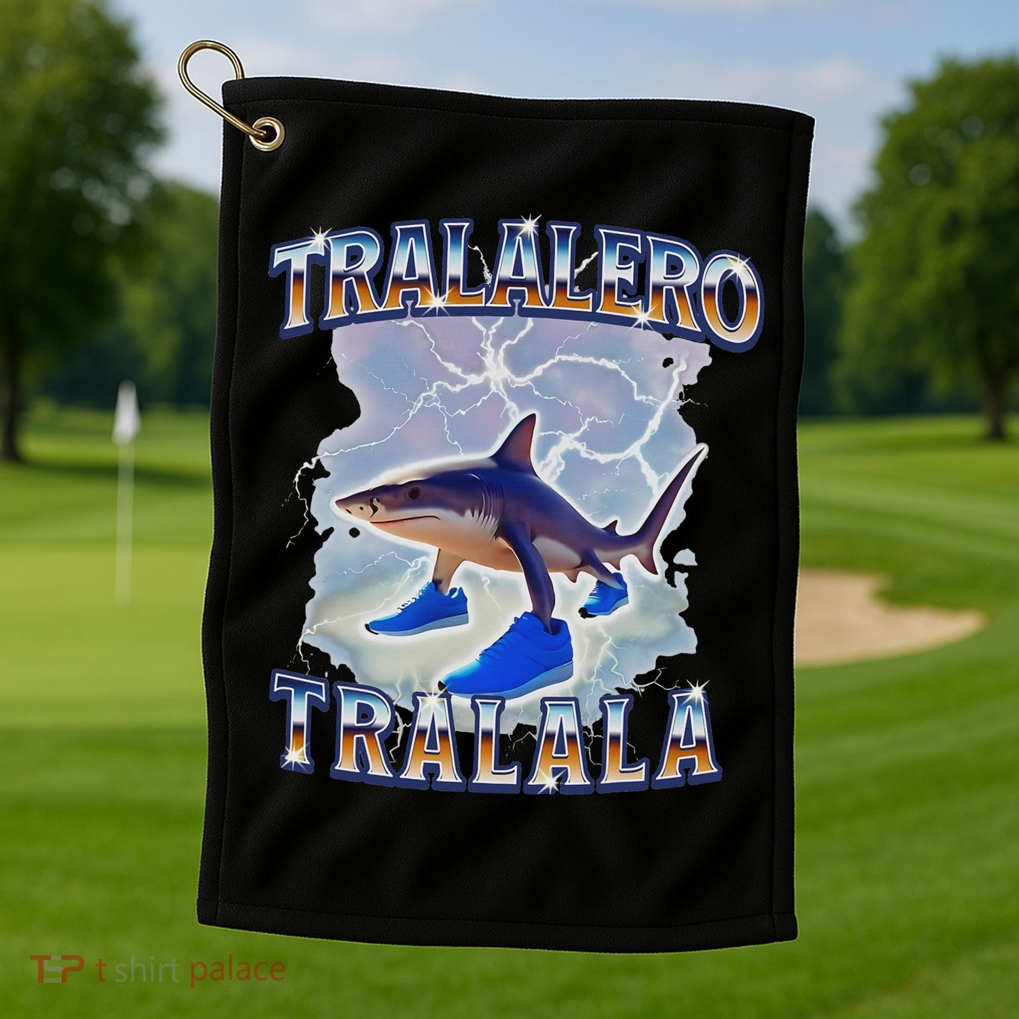Tralalero Tralala Funny Shark Meme Bootleg Golf Towel