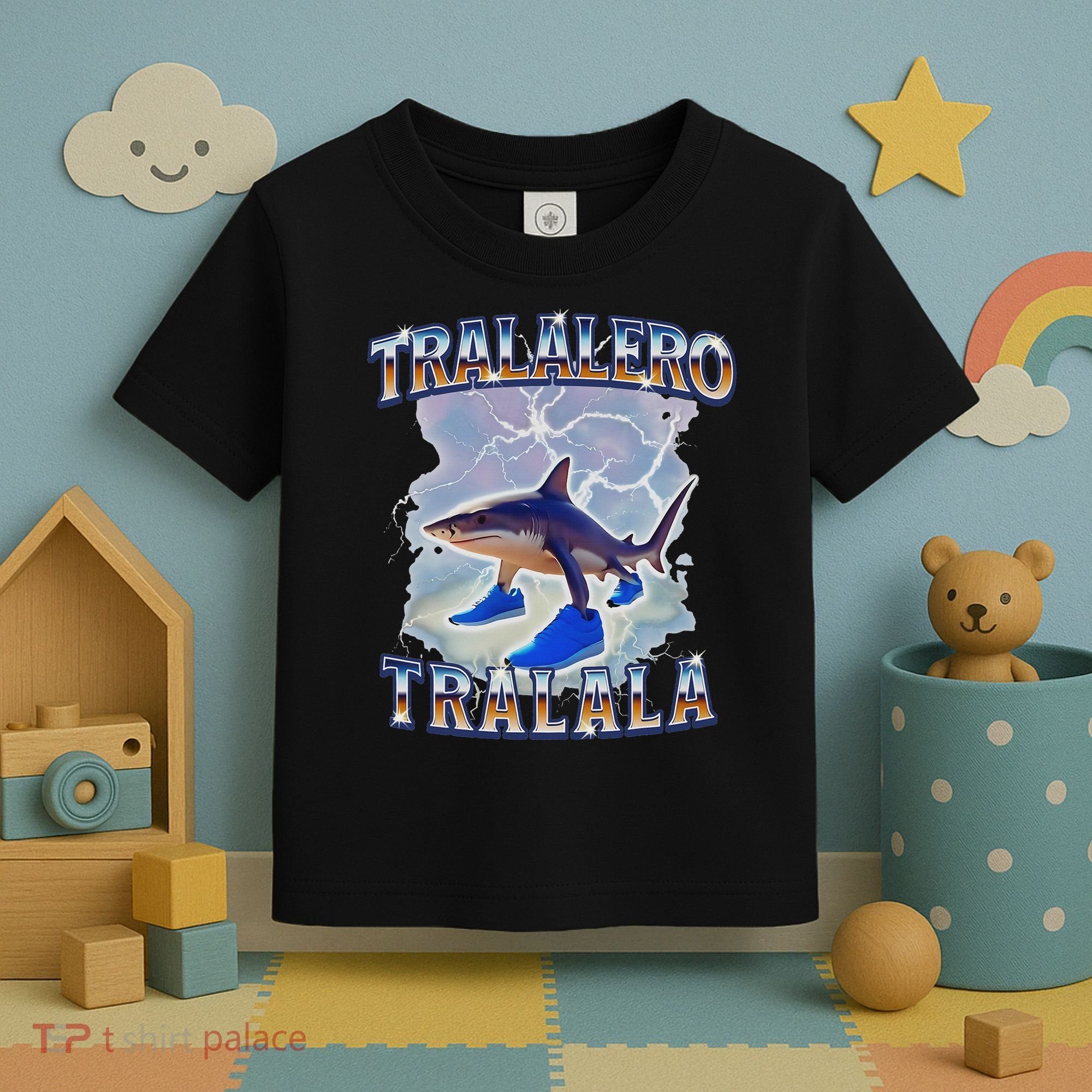 Tralalero Tralala Funny Shark Meme Bootleg Toddler T-Shirt