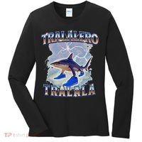 Tralalero Tralala Funny Shark Meme Bootleg Women's Long Sleeve Shirt thumb 0