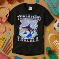 Tralalero Tralala Funny Shark Meme Bootleg Kids T-Shirt thumb 3