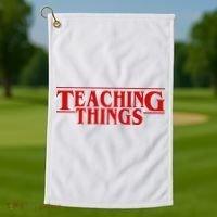 Teaching Things Funny Gift For Teacher Golf Towel thumb 1