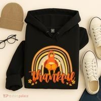 Thankful Turkey Fall Rainbow Thanksgiving Hoodie thumb 4