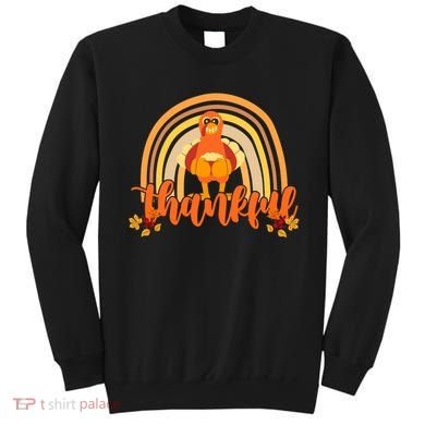 Thankful Turkey Fall Rainbow Thanksgiving Sweatshirt