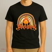 Thankful Turkey Fall Rainbow Thanksgiving T-Shirt thumb 3