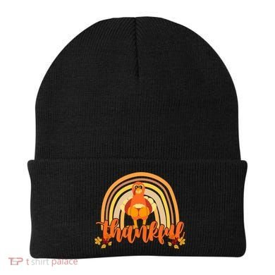Thankful Turkey Fall Rainbow Thanksgiving Beanie