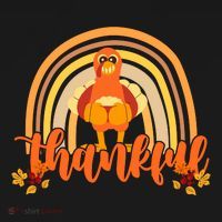 Thankful Turkey Fall Rainbow Thanksgiving Pajama Set thumb 2