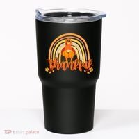 Thankful Turkey Fall Rainbow Thanksgiving Tumbler thumb 0