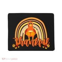 Thankful Turkey Fall Rainbow Thanksgiving Mousepad thumb 0