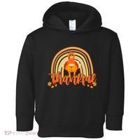 Thankful Turkey Fall Rainbow Thanksgiving Toddler Hoodie thumb 0