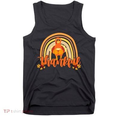Thankful Turkey Fall Rainbow Thanksgiving Tank Top