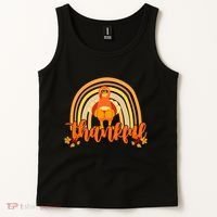 Thankful Turkey Fall Rainbow Thanksgiving Tank Top thumb 2