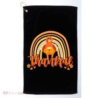 Thankful Turkey Fall Rainbow Thanksgiving Golf Towel thumb 0
