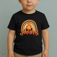Thankful Turkey Fall Rainbow Thanksgiving Toddler T-Shirt thumb 2