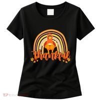 Thankful Turkey Fall Rainbow Thanksgiving Women's T-Shirt thumb 0