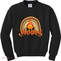 Thankful Turkey Fall Rainbow Thanksgiving Kids Sweatshirt thumb 0