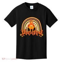 Thankful Turkey Fall Rainbow Thanksgiving Kids T-Shirt thumb 0