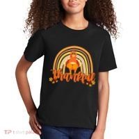 Thankful Turkey Fall Rainbow Thanksgiving Kids T-Shirt thumb 2