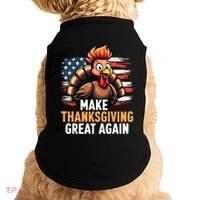 Turkey Trump Funny Make Thanksgiving Great Meaningful Gift Doggie Tank thumb 0