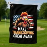 Turkey Trump Funny Make Thanksgiving Great Meaningful Gift Golf Towel thumb 1