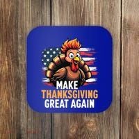 Turkey Trump Funny Make Thanksgiving Great Meaningful Gift Coaster thumb 0