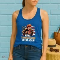 Turkey Trump Funny Make Thanksgiving Great Meaningful Gift Women's Tank Top thumb 2