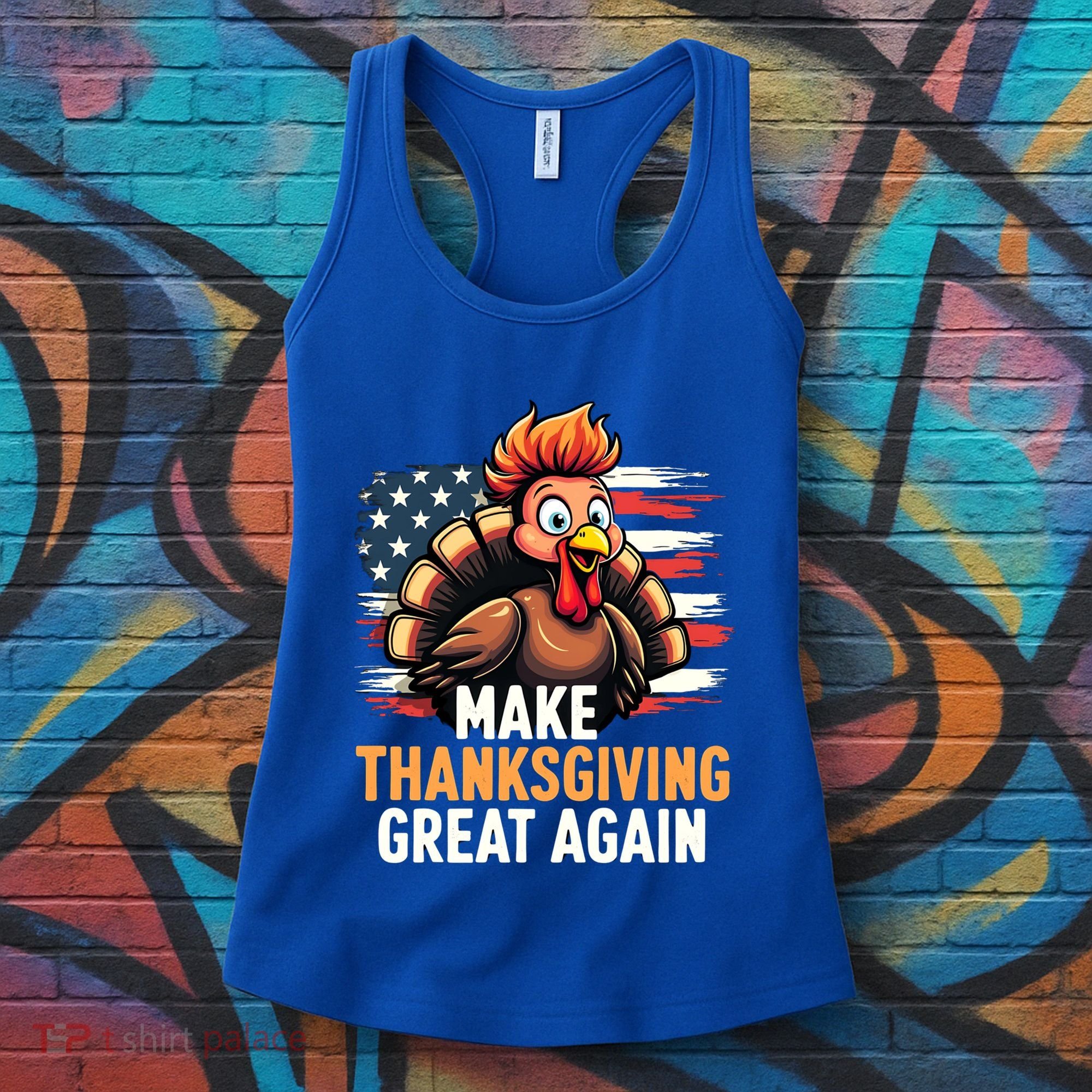 Turkey Trump Funny Make Thanksgiving Great Meaningful Gift Women's Tank Top