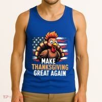 Turkey Trump Funny Make Thanksgiving Great Meaningful Gift Tank Top thumb 3