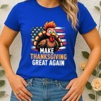 Turkey Trump Funny Make Thanksgiving Great Meaningful Gift Women's T-Shirt thumb 2